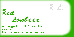 ria lowbeer business card